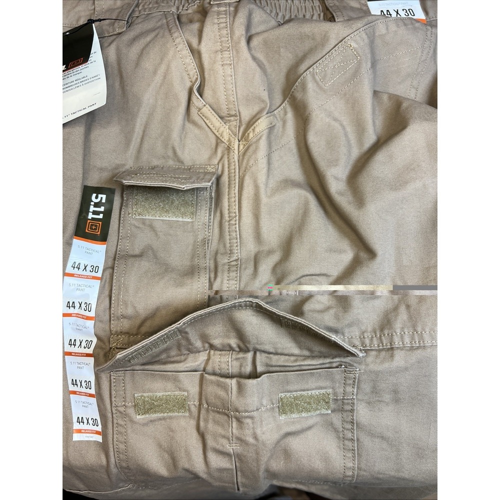 5.11 Tactical Cargo Pants 44x30ā Beige 74251 Cotton Elastic Waist Knee Pad Ready - Picture 12 of 16
